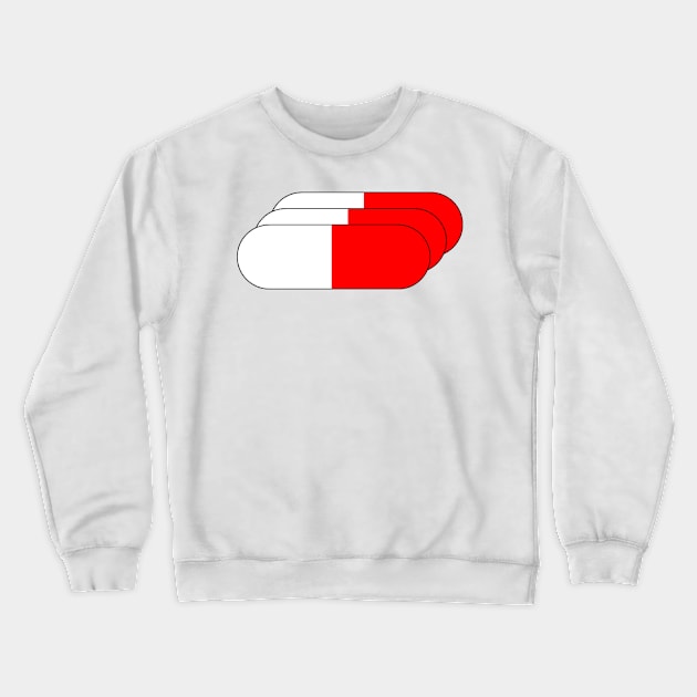 Medicine Pill Tablet Icon Overlap Logo Crewneck Sweatshirt by mwcannon